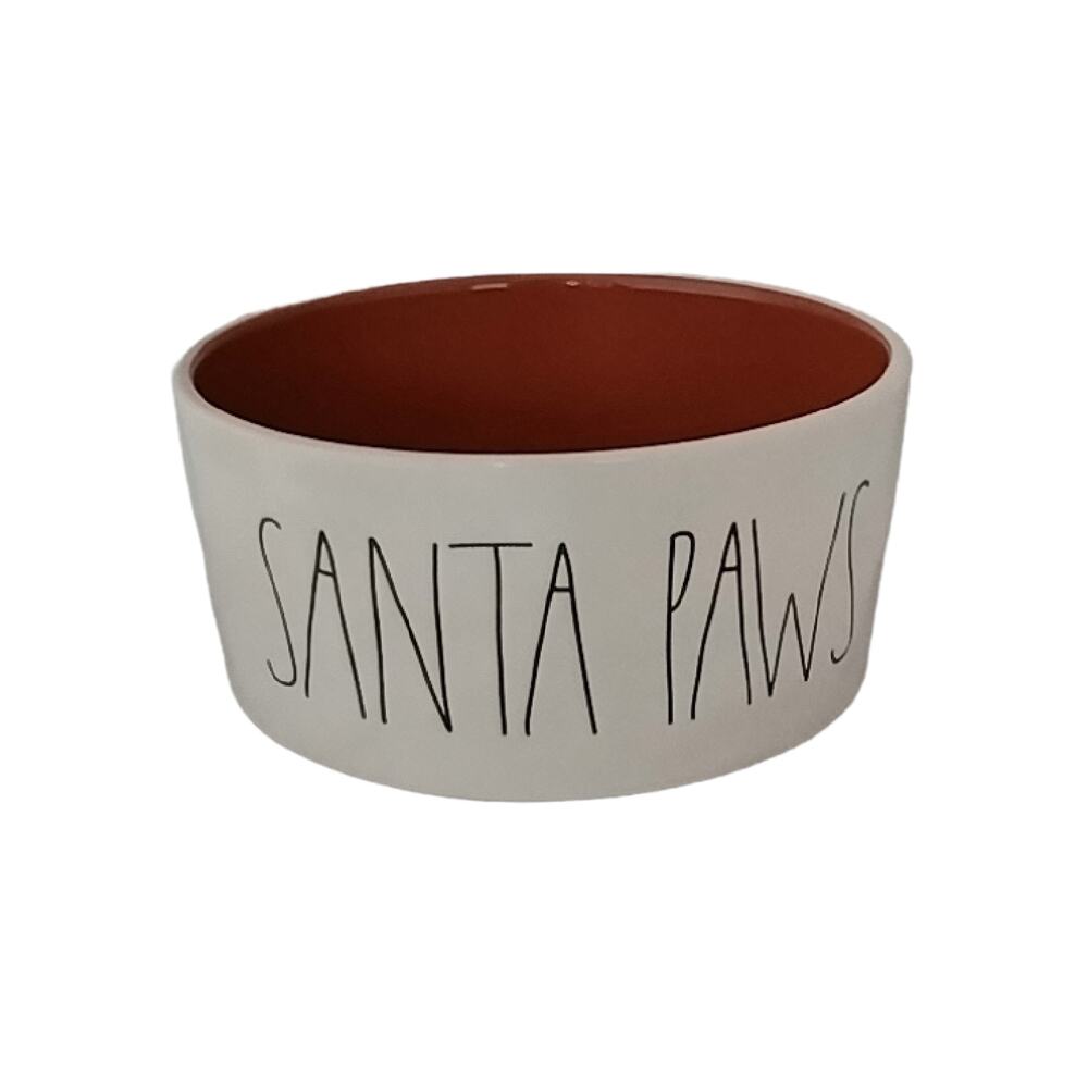 Rae Dunn SANTA PAWS Pet Dish NWT